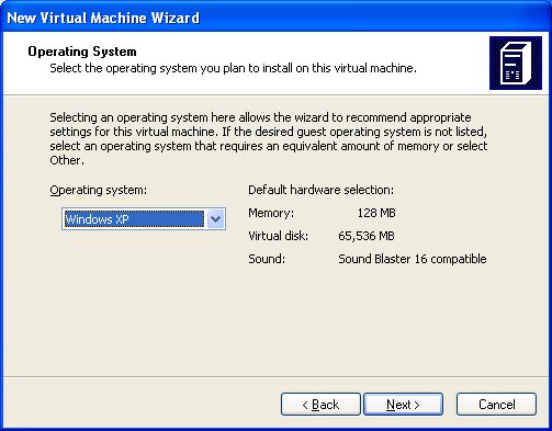 Choose the correct operating system (the free ones are XP)